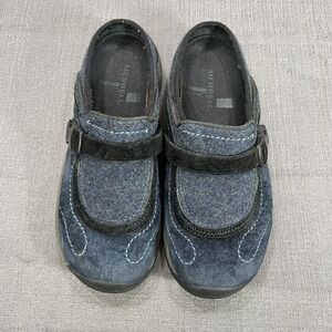 Merrell Ortholite Encore Sidestep Women's Sz 7 Blue Suede/Wool  Slip On Comfort